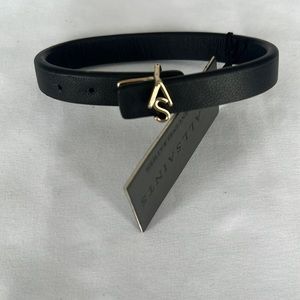 All Saints Leather Logo Bracelet